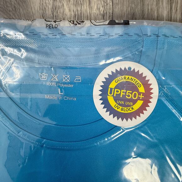 NWT Roadbox Mens UPF 50+ Rash Guard Swim Shirt Lake Blue Size Large - Picture 2 of 4